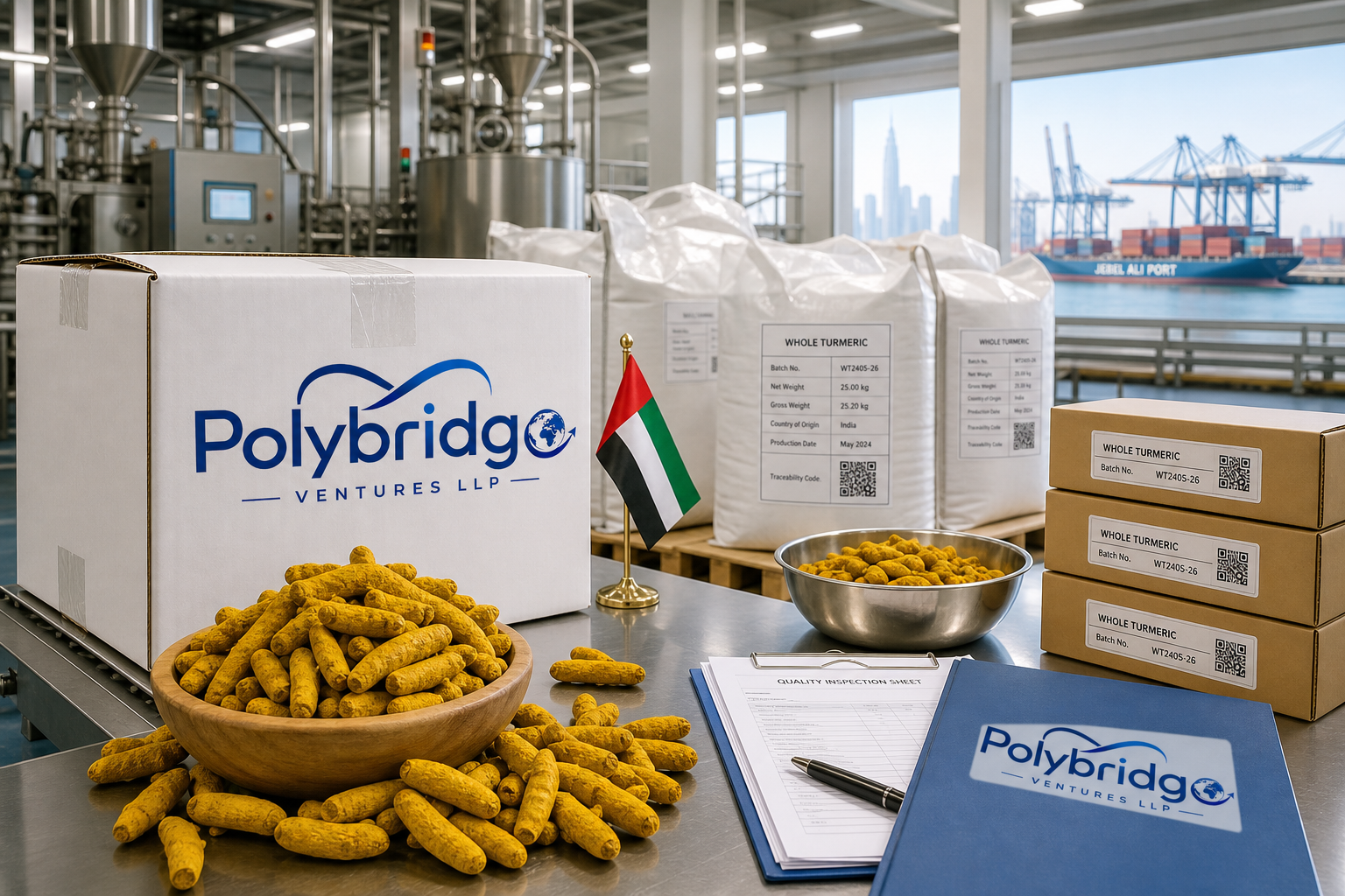 Whole Turmeric for Dubai Buyers: Factory-Direct Supply, Traceability, and Bulk Packaging